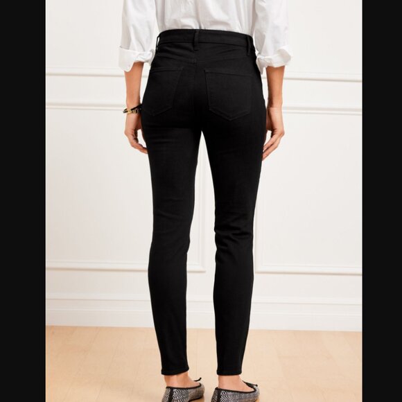 Talbots Women's Black Jeggings with Coat of Arms Button Size 8 - Picture 2 of 12